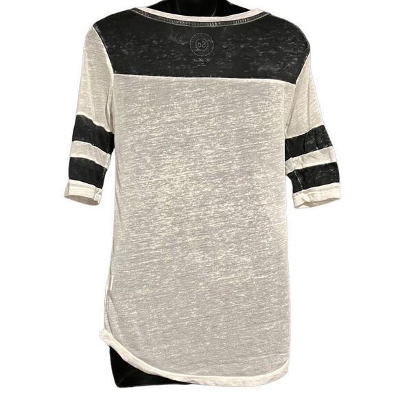 SO Black & White Jersey Style Sheer T-Shirt Women’s XS - Picture 2 of 5